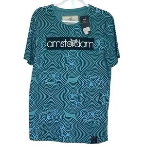 New Fox Originals Amsterdam Bicycle Print Tee Shirt Size L